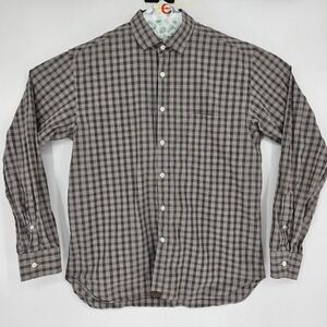 Billy Reid Shirt Mens Large Gray‎ Plaid Casual Button Up Preppy Long Sleeve